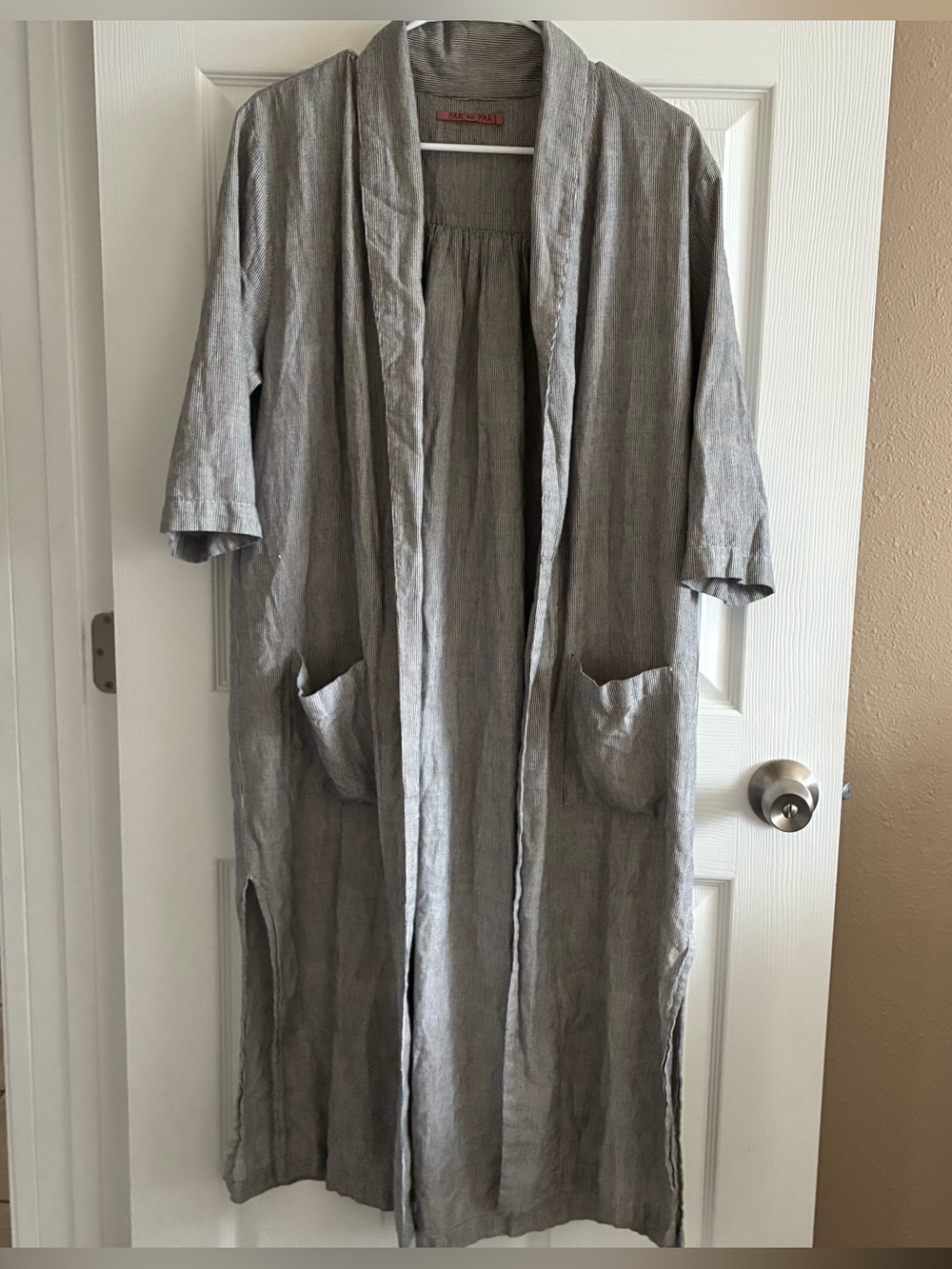 Par En Par Long Cotton Duster Robe, Size Small